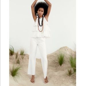 Zara high rise straight jeans